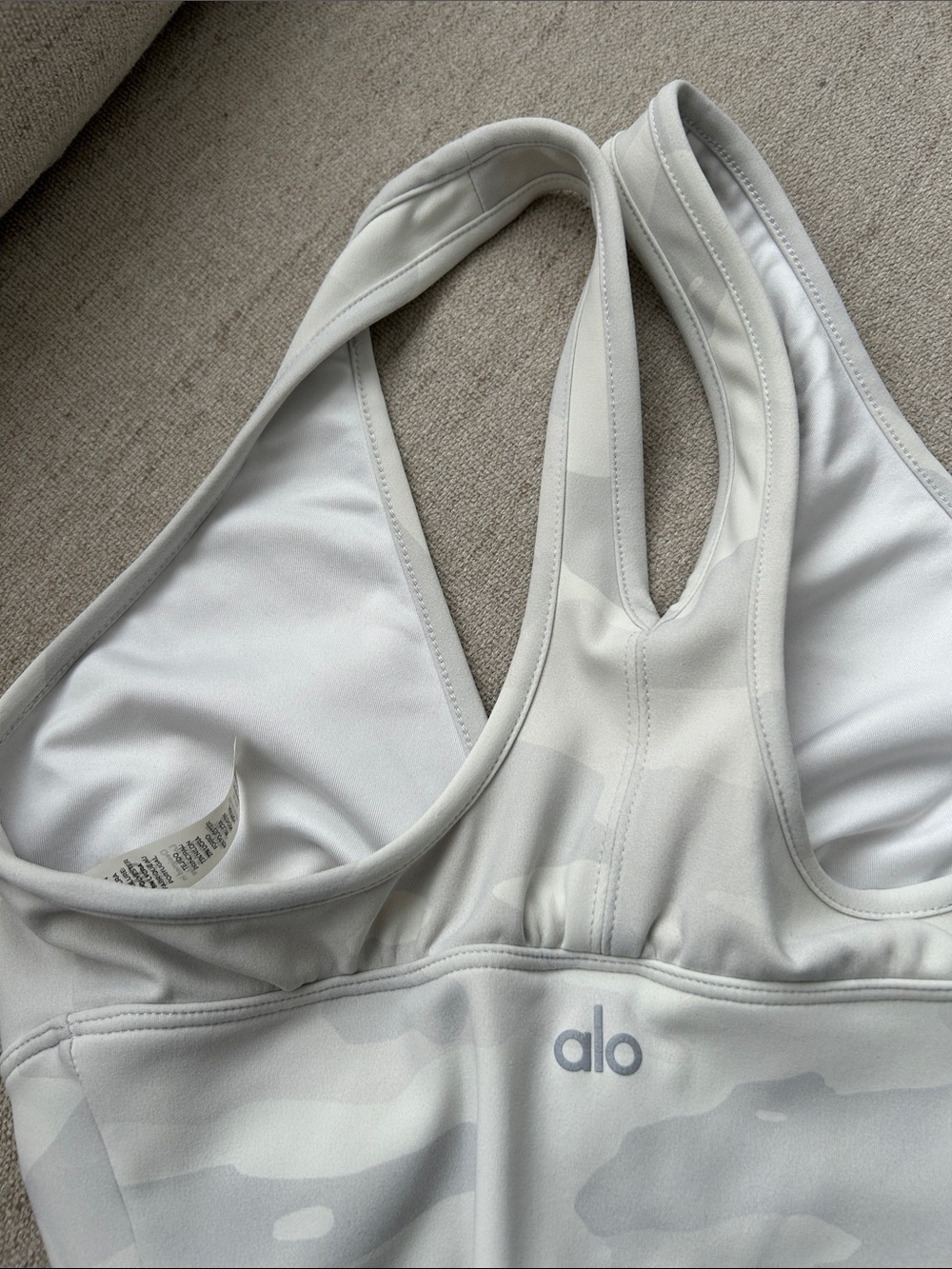 Light Cream Camo Sports Bra - Women's Intimates Wild Thing Bra - Picture 5 of 5